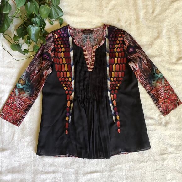 Anthro Rana Gill Spectral Embroidered Blouse - Picture 1 of 5